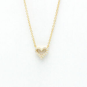 TIFFANY 18k Gold Diamond Heart Necklace